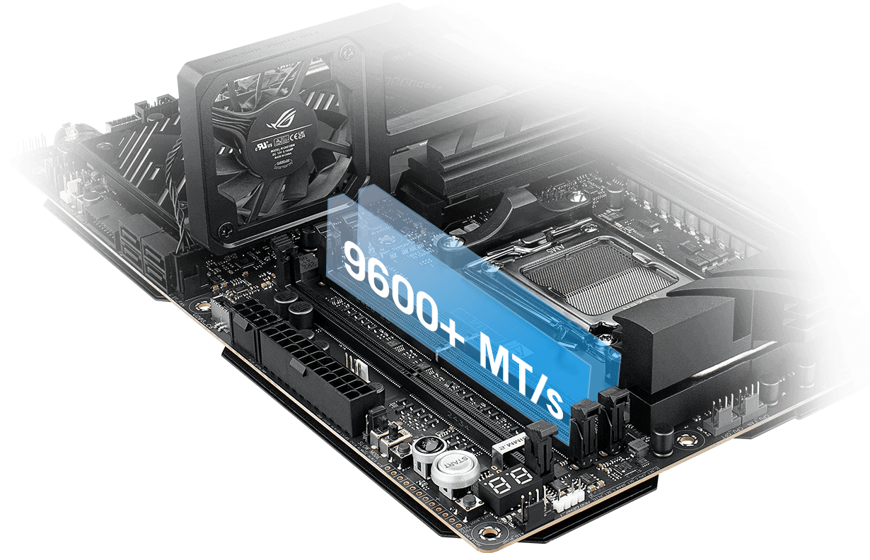 The ROG Crosshair X870E Apex lets you overclock memory up to 8600+ MT/s