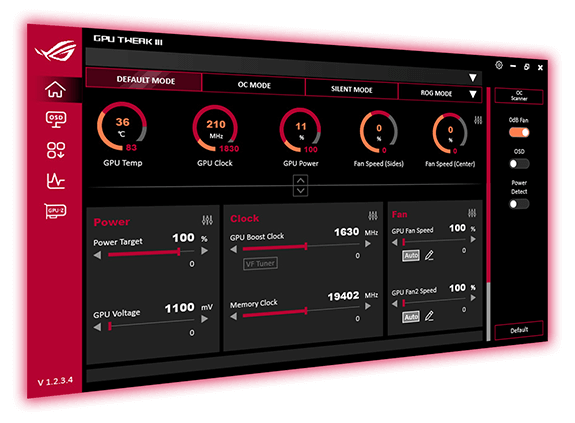 GPU Tweak III interface.