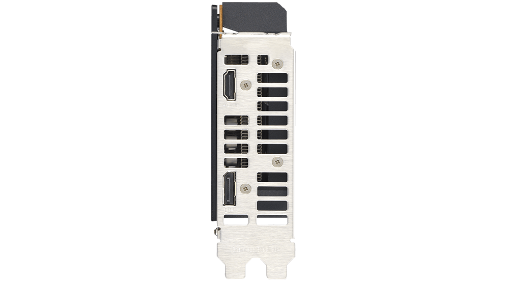 Head-on view of I/O port bracket