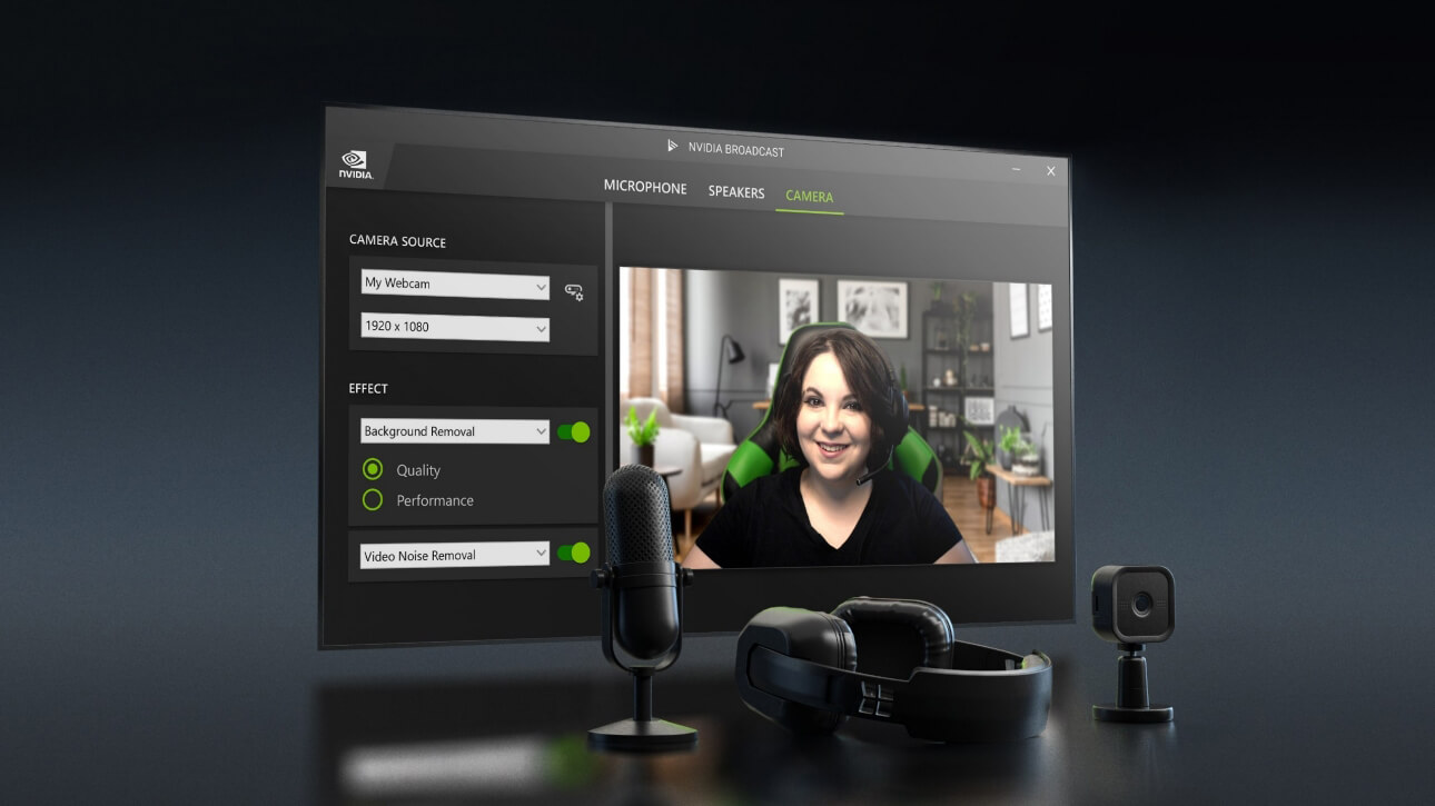 NVIDIA Broadcast 用户界面