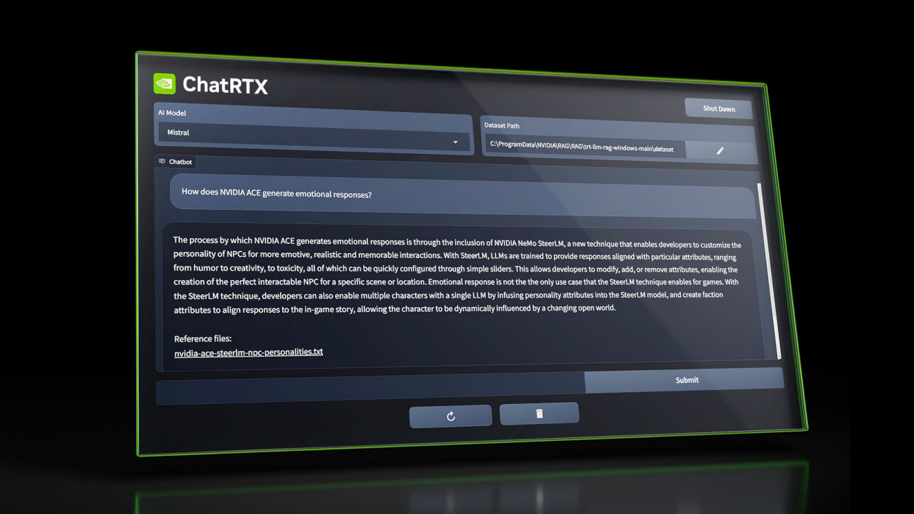 NVIDIA ChatRTX 用户界面