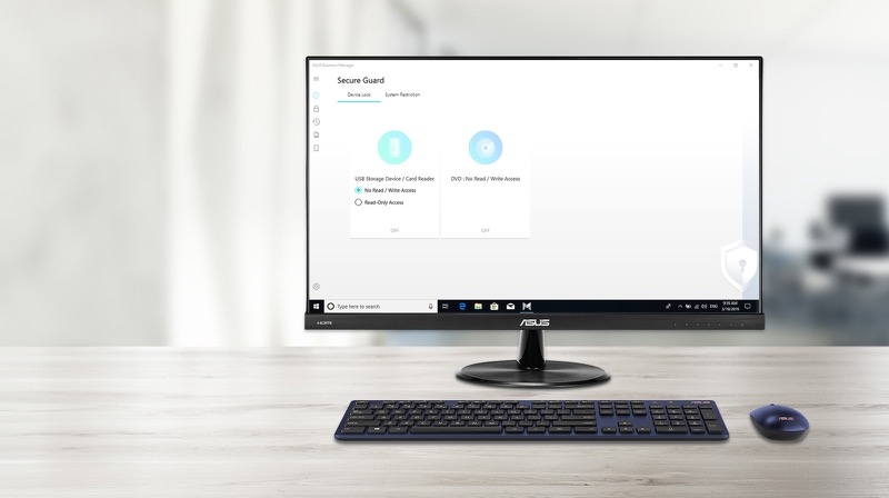 计算机屏幕中呈现ASUS Business Manager 接口
