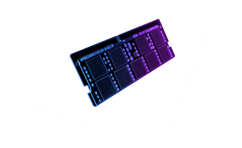 RAM 模块的程序化 2D 线框图。- 原始图