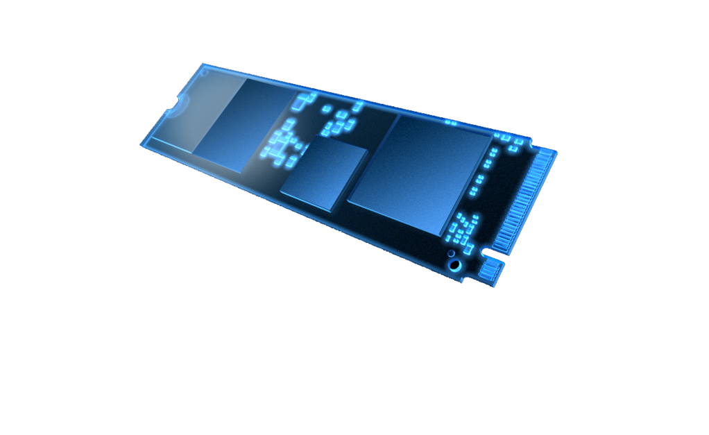 M.2 SSD 的风格化 2D 线框图。- 原始图
