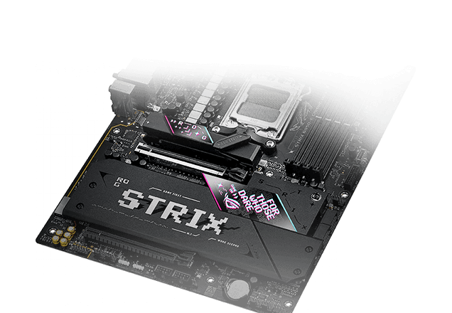 STRIX B850-E M.2 散热器和背板布局