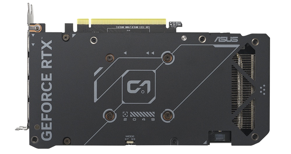 ASUS Dual GeForce RTX 4060Ti graphics card backplate.