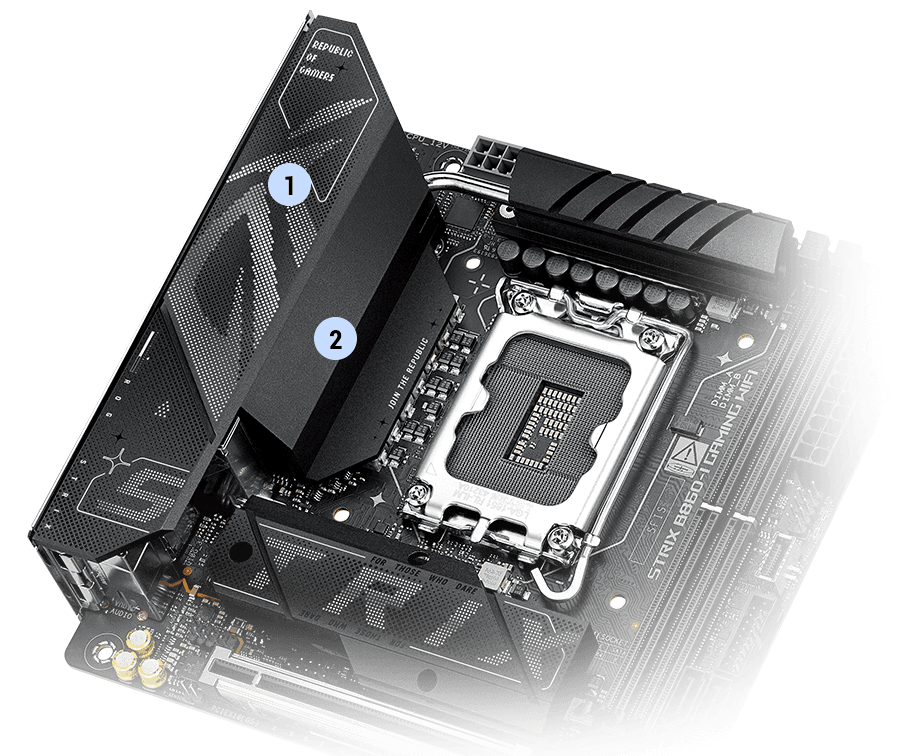 Strix  B860-I VRM cooling design layout