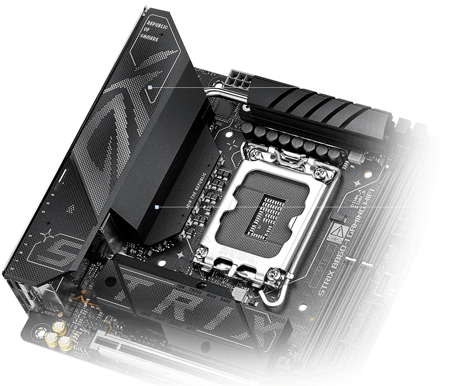 Strix  B860-I VRM cooling design layout