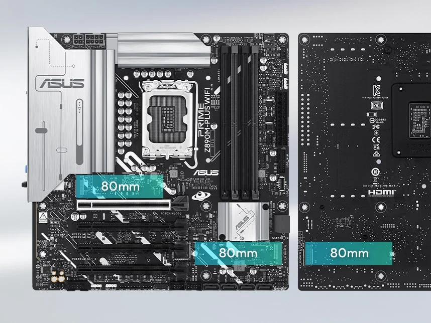 Graphic depicting different M.2 ​​​​slots on a motherboard. 