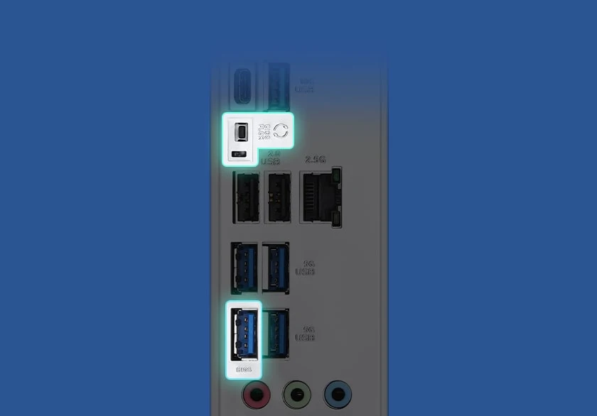 Graphic depicting the PRIME Z890M-PLUS WIFI BIOS FlashBack™ feature. 