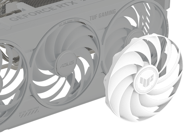 显卡剖视图，突出显示 Axial-tech 风扇