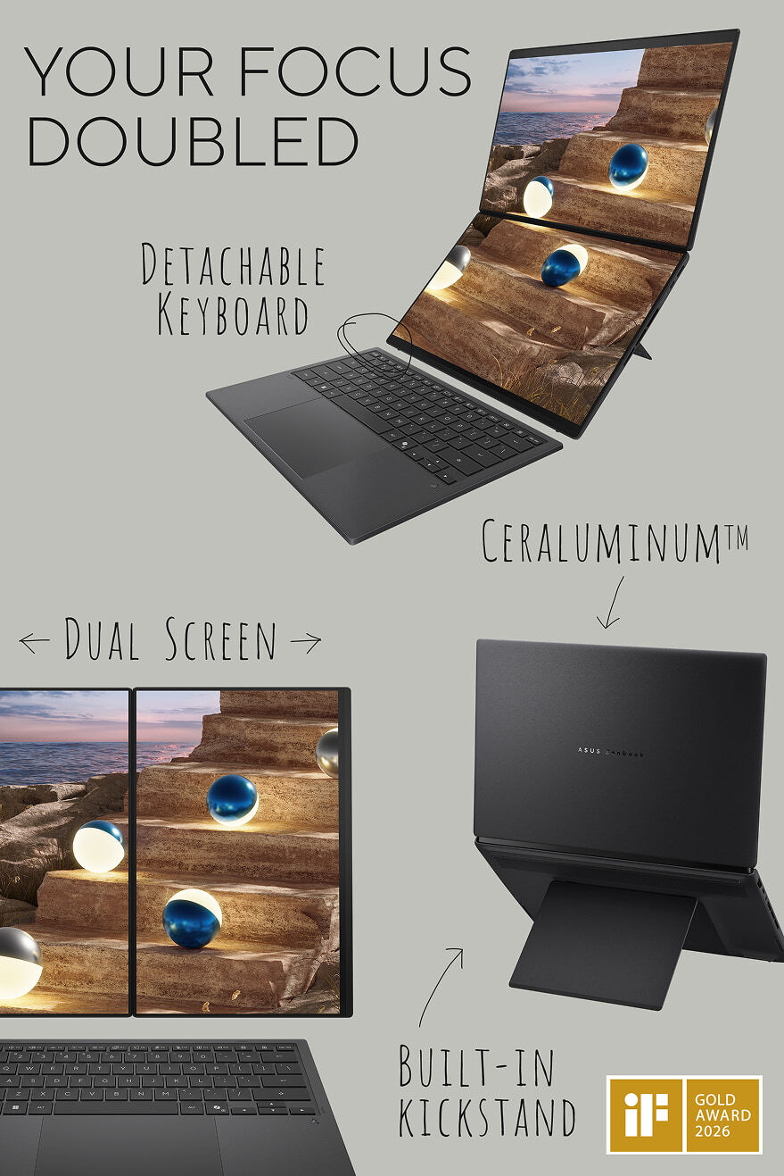 ASUS Zenbook DUO in Moher Gray
