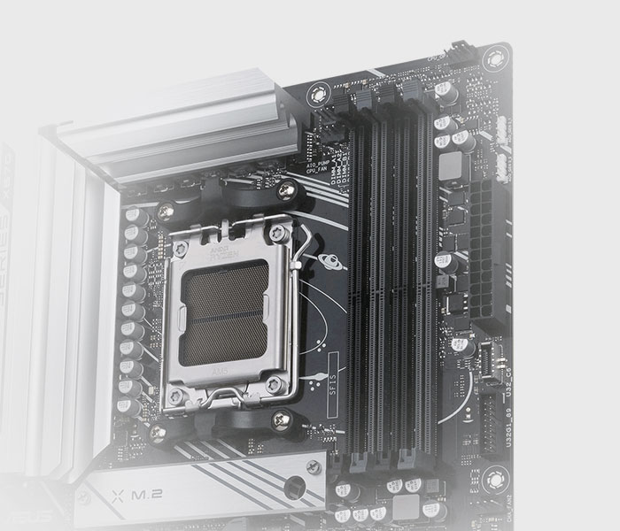 The PRIME X670-P motherboard supports DDR5. 