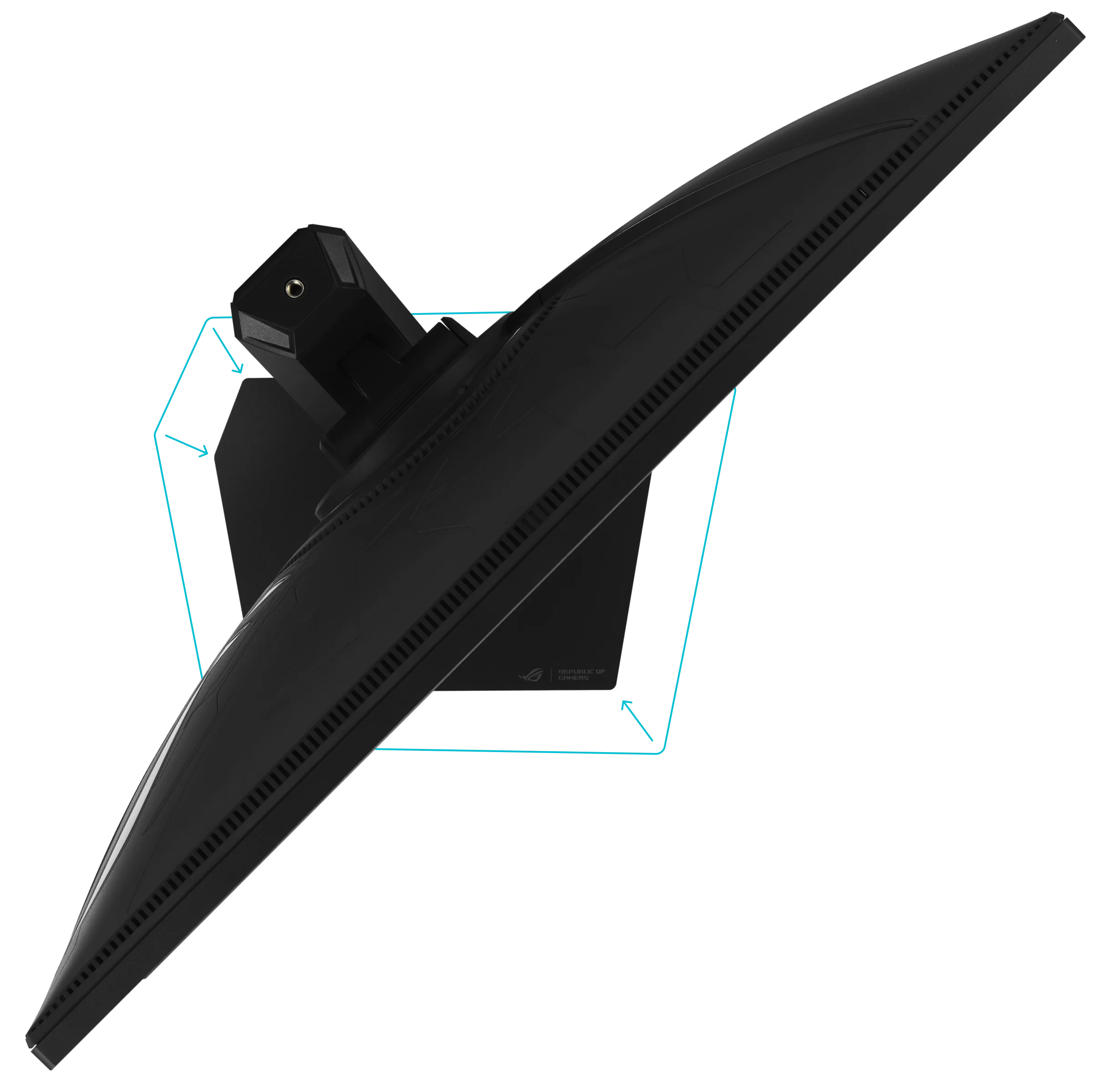 A photo of the top of an XG248QSG monitor
