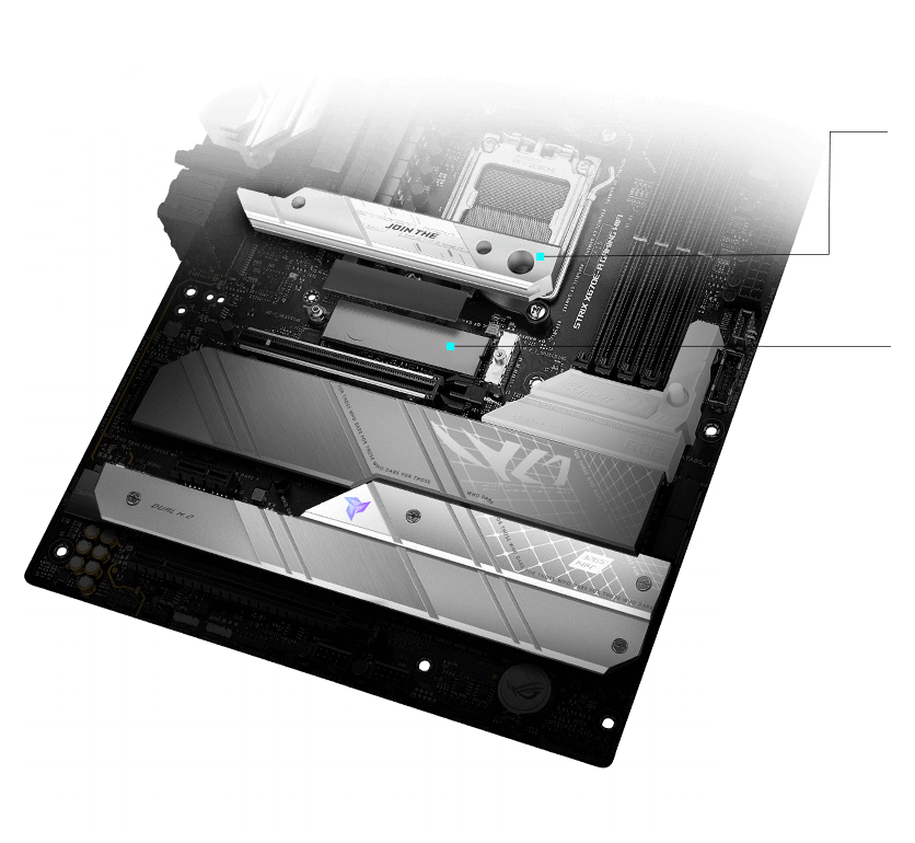 ROG Strix X670E-A M.2 heatink layout