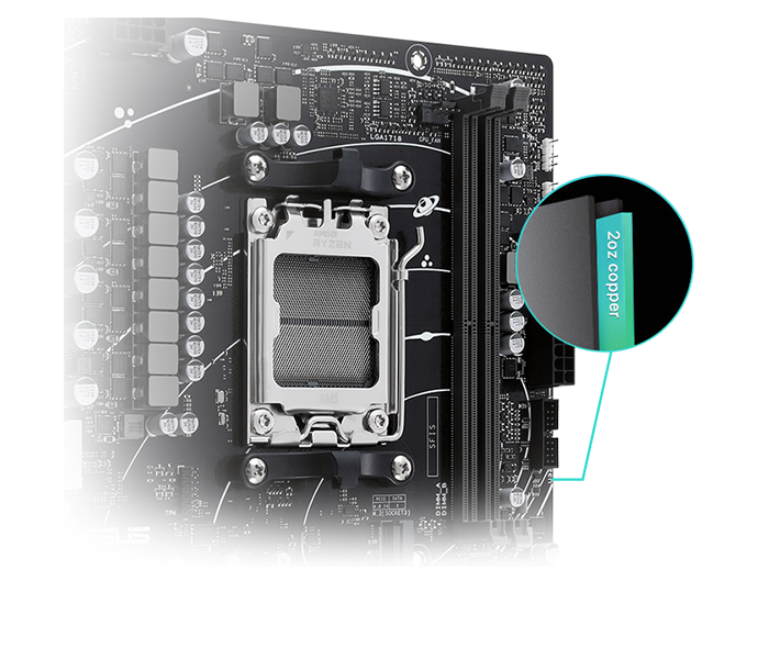 features 2Oz copper PCB design.