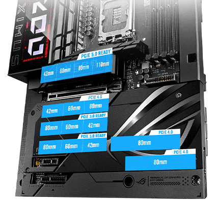 PCIe 5.0 & PCIe 4.0 M.2 slots layout on ROG MAXIMUS Z890 HERO BTF