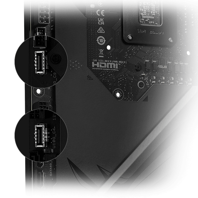 One USB 20Gbps & one USB 10Gbps USB Type-C® Panel Connectors on ROG Maximus Z890 Hero BTF