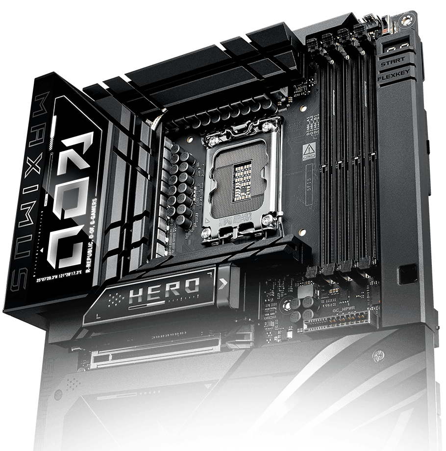 The ROG Maximus Z890 Hero BTF features Aura Sync.