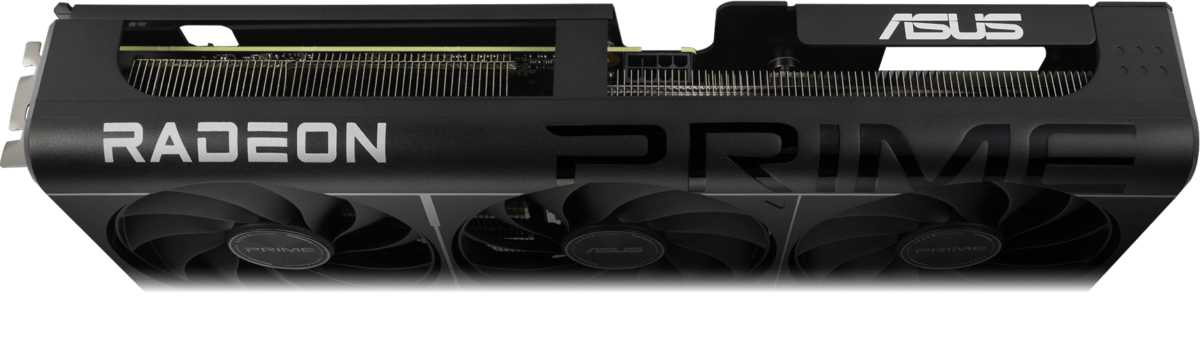 Prime Radeon RX 9060 XT 显卡主视角俯视图