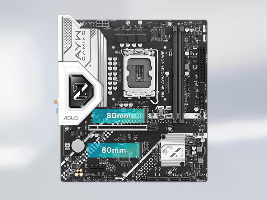 Graphic depicting different M.2 slots on a motherboard. 
