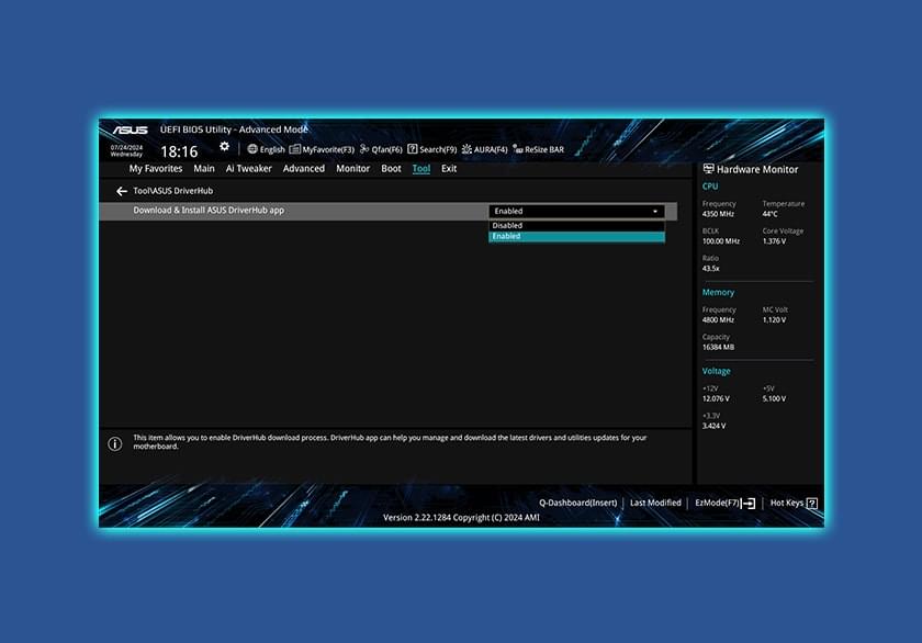 ASUS DriverHub UI 