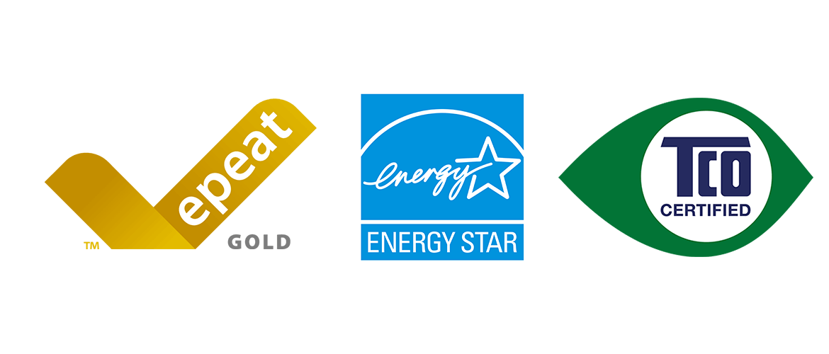 Epeat Silver, ENERGY STAR, TCO CERTIFIED 标志