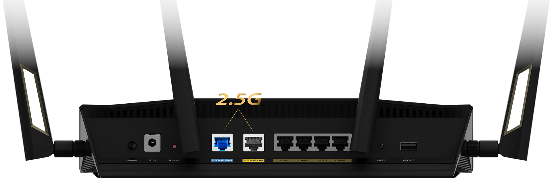 RT-AX88U Pro 具有双 2.5 Gbps 以太网络端口，支持链路聚合。
