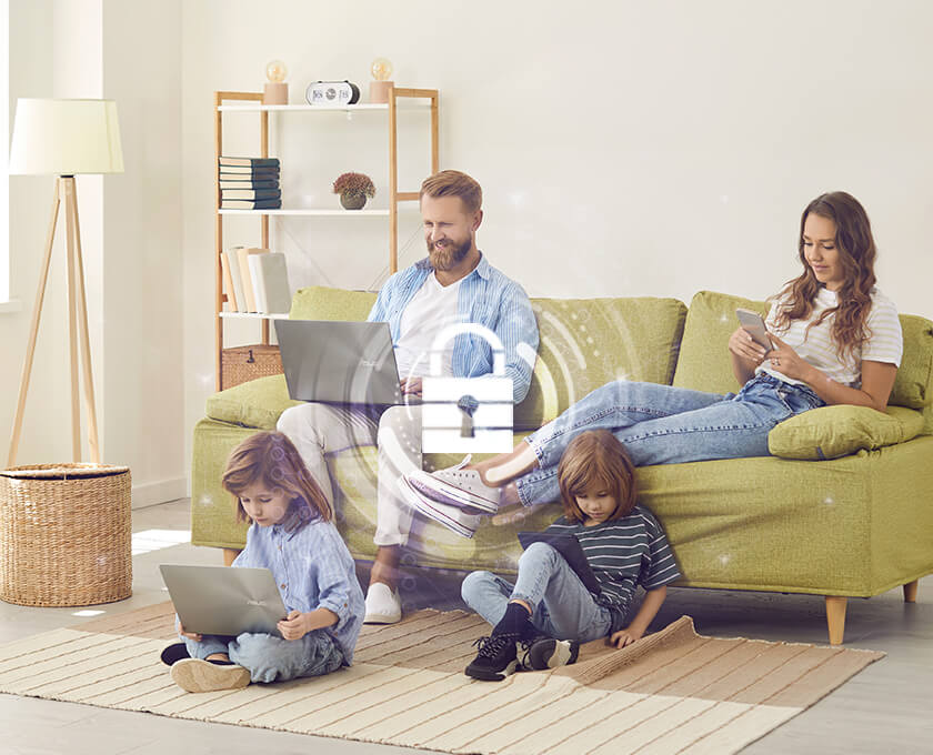 RT-AX88U Pro 提供完整的家庭网络安全性，可保护您的所有连网装置。