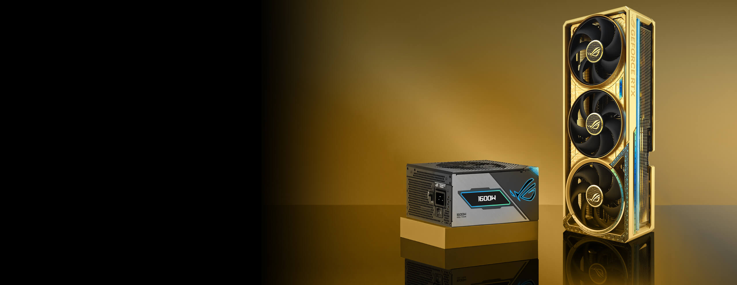 配备 ROG Thor III PSU 的 ROG Astral Dhahab CORE 显卡