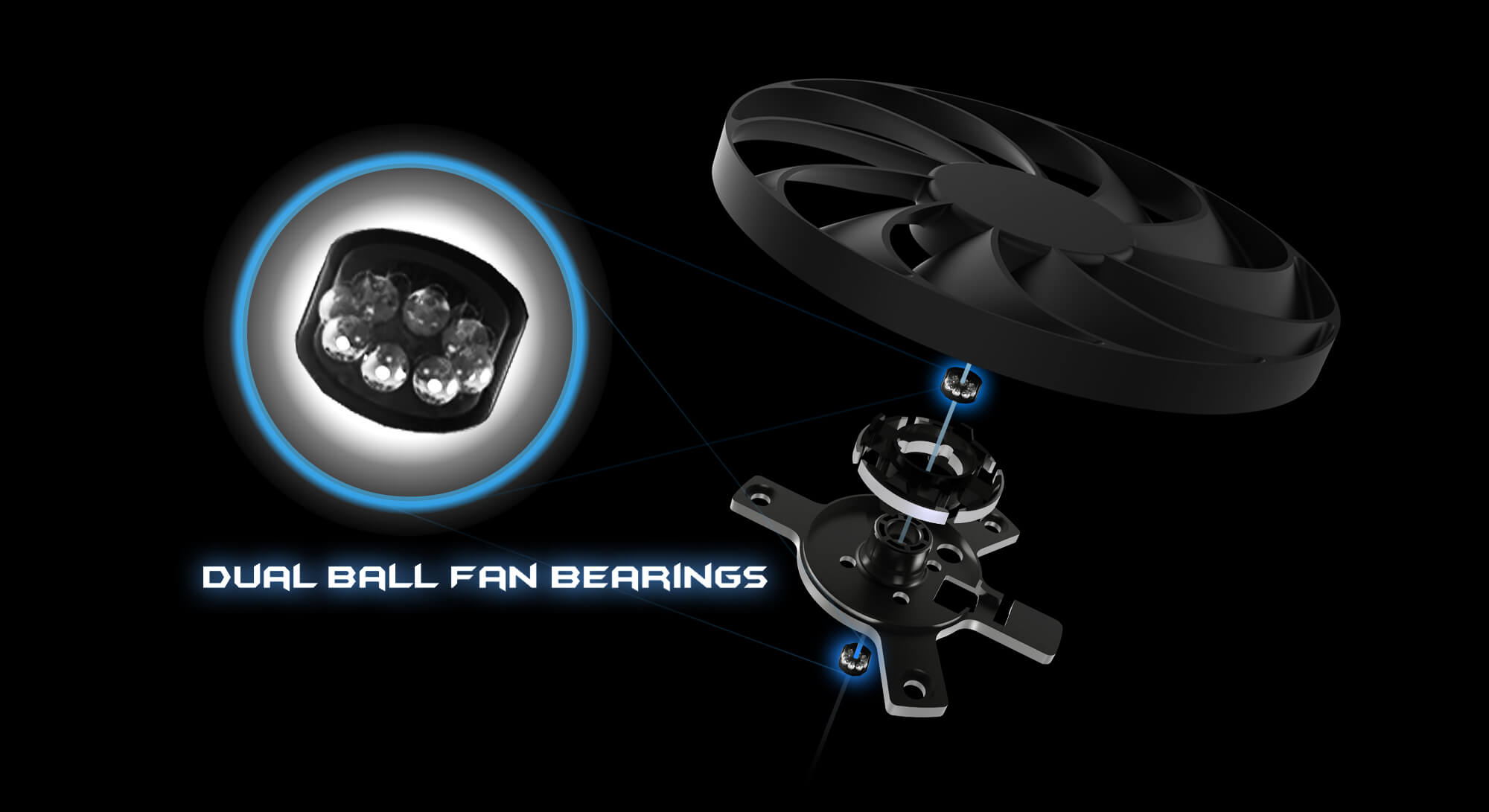 Dual ball fan bearing diagram