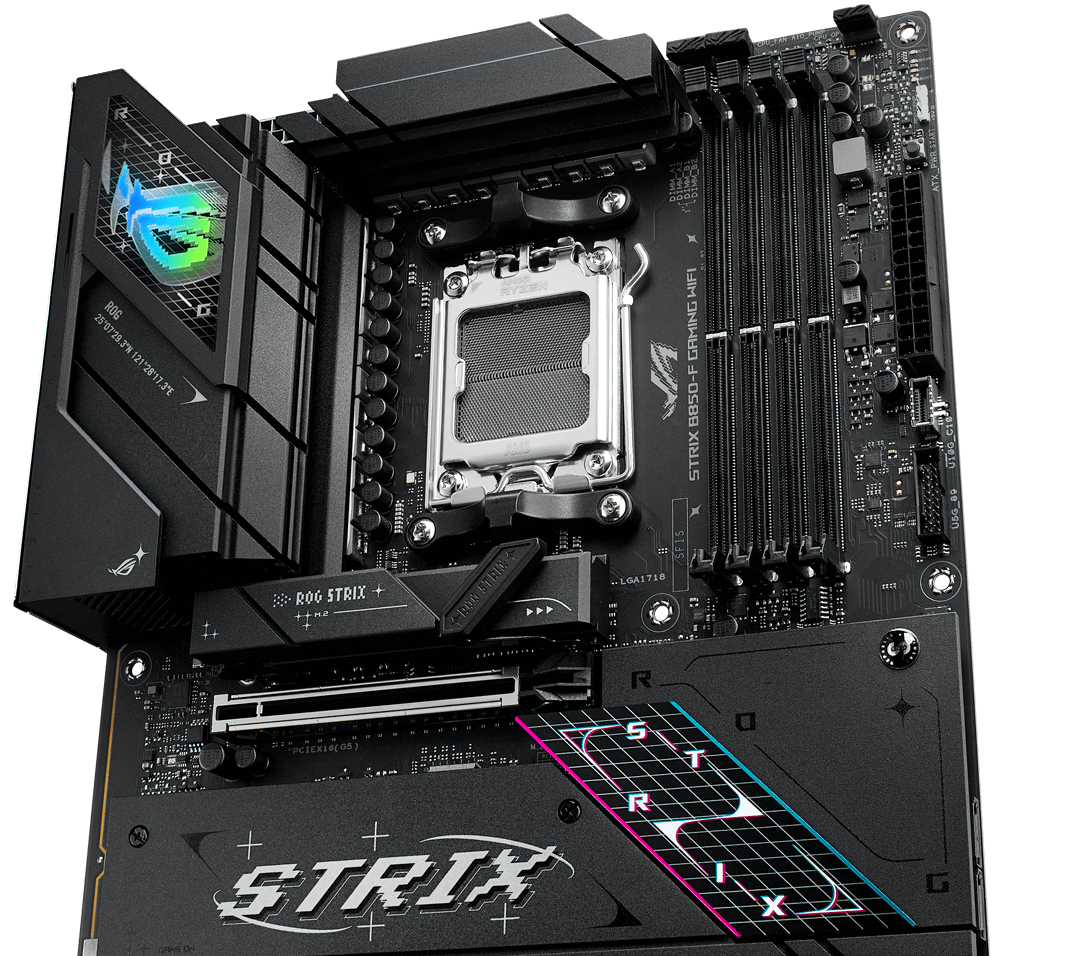 The ROG Strix B850-F features 16+2+2 power stages rated for 110 amps.