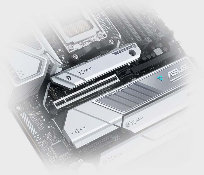 The PRIME X670E-PRO WIFI motherboard supports PCIe 5.0 slot.