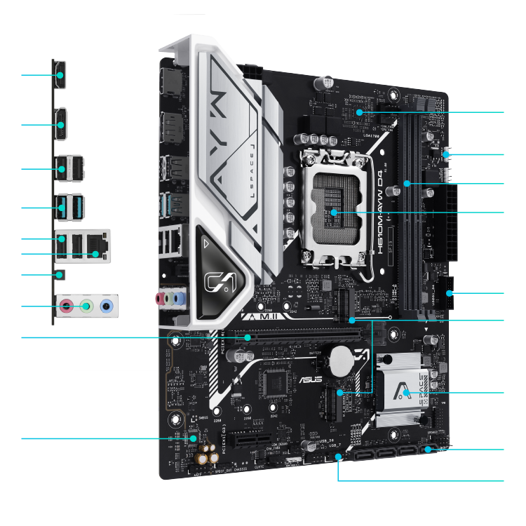 All specs of the H610M-AYW D4 motherboard