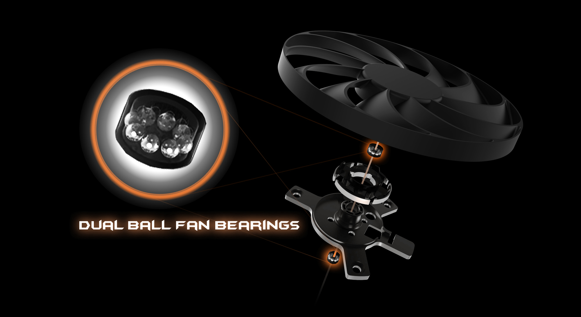 Dual ball fan bearing diagram