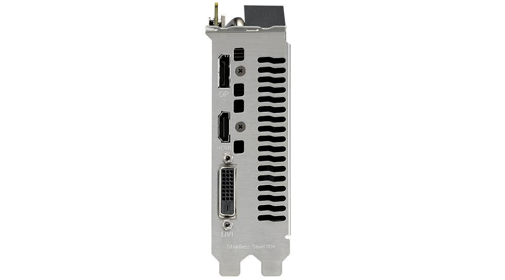 Head-on view of I/O port bracket