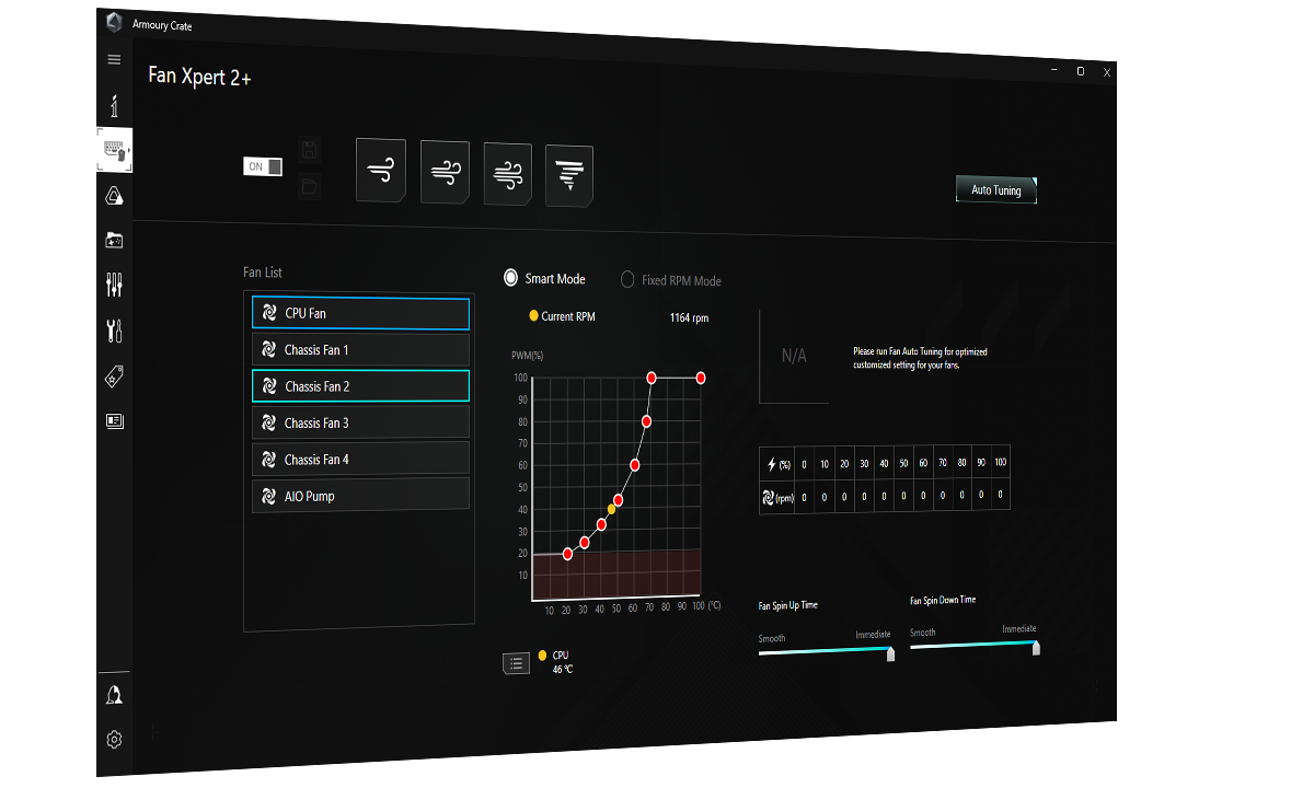用于散热控制的 FAN Xpert 2+ 的用户界面