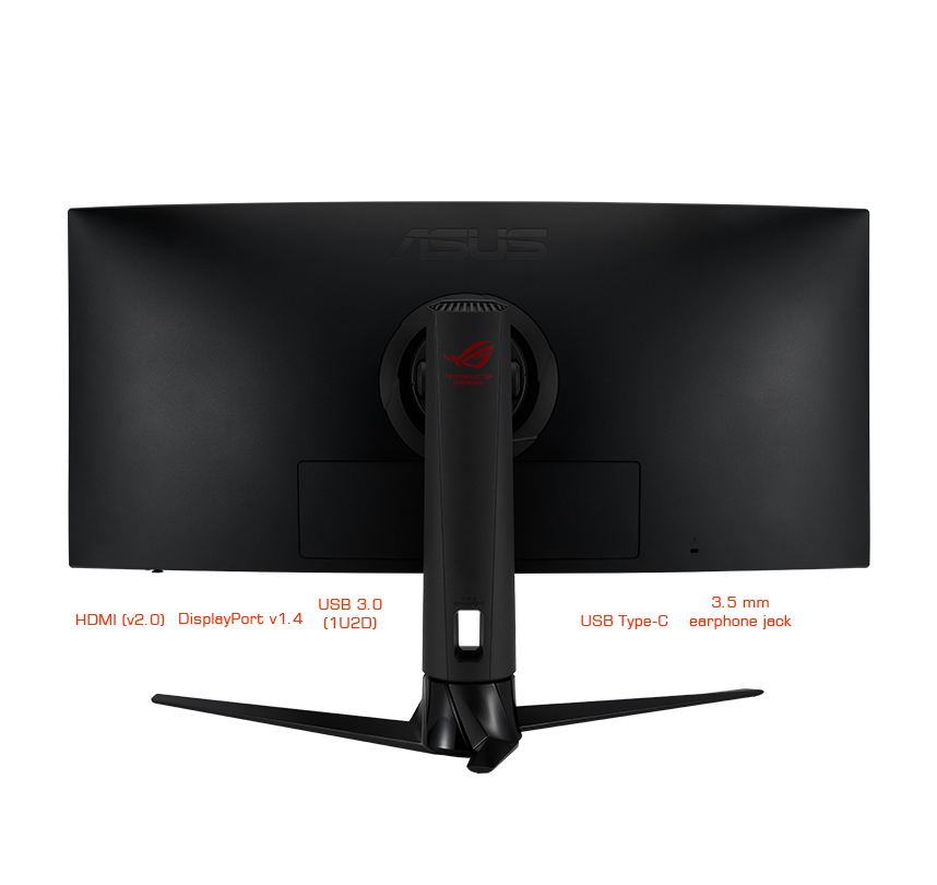 ROG Strix XG349C back view with I/O ports