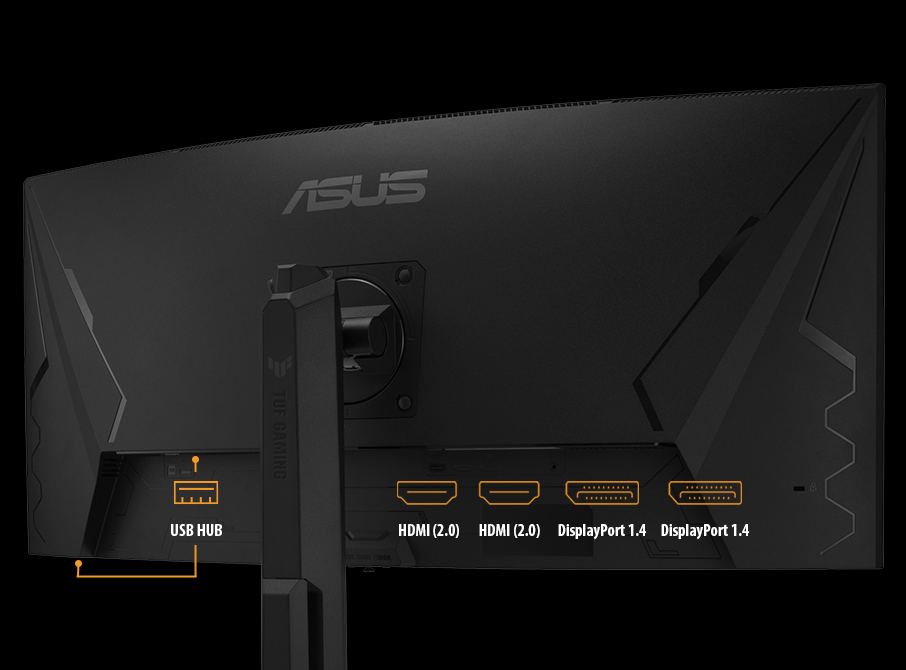 The back I/O ports of the VG34VQL3A