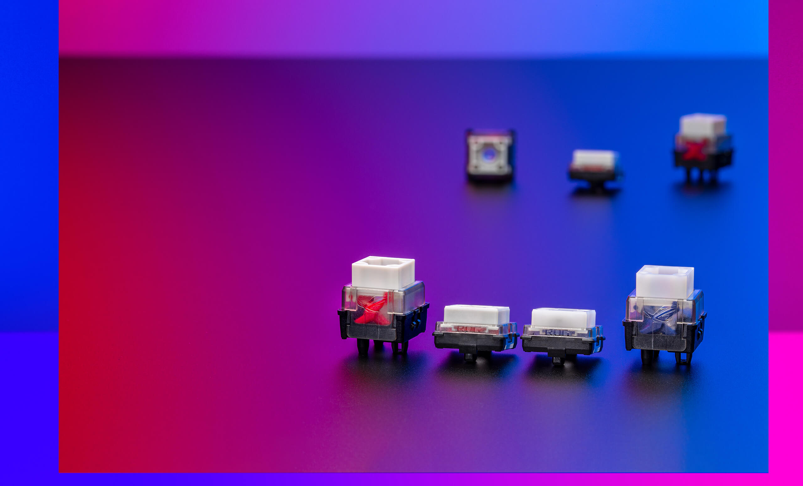 ROG RX switches placed on table