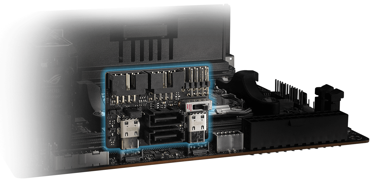 ROG FPS-II Card header and port layout