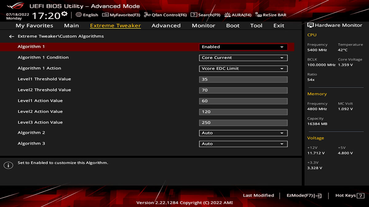 UI featureing AI Overclocking