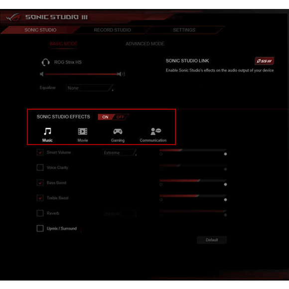 ROG-exclusive software utilities deliver intuitive audio tuning - App-Specific Profiles