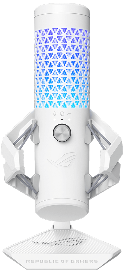 The front view of ROG Carnyx in moonlight white edition