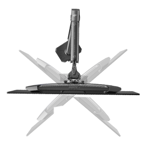 Image showing the adjustable swivel range of the Ergo Monitor Arm