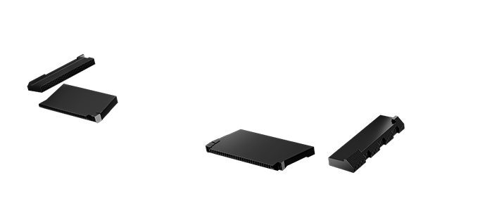 Exploded view of the Zephyrus G16’s cooling solution, with emphasis on the Arc Flow Fans™. 