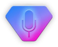 The blue and pink icon of microphone