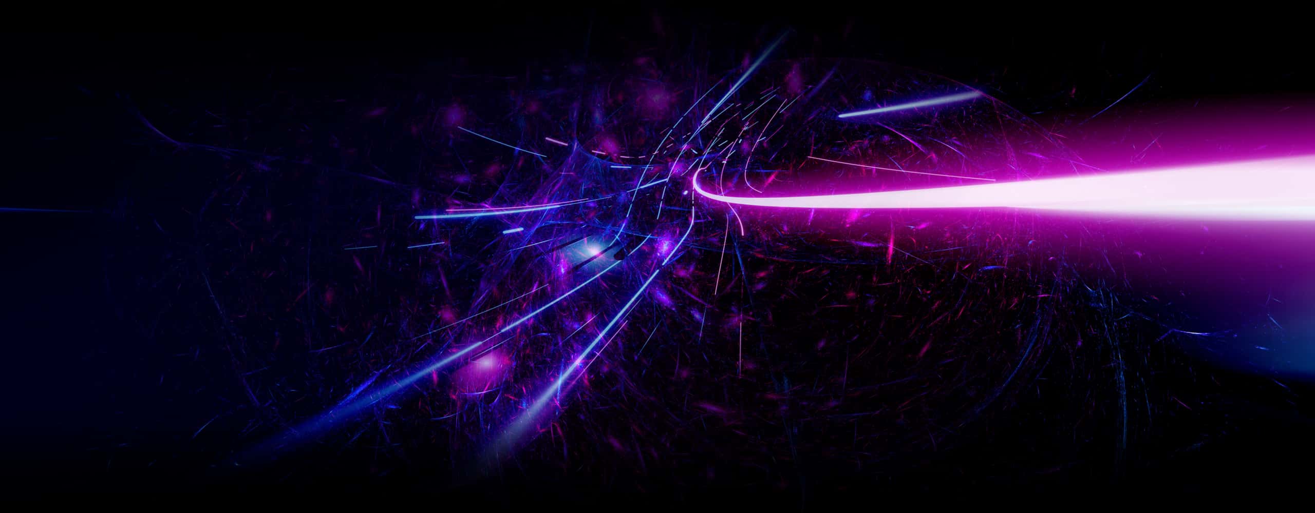 The colorful lights of particle guide through the title of Extraodinary Gaming Experiences