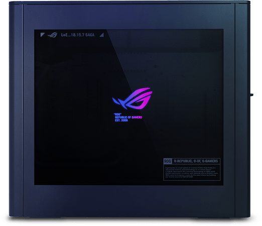 The glass side panel of ROG G22