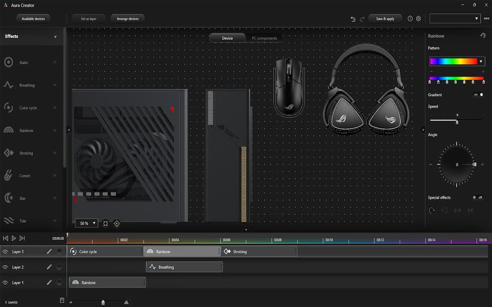 A screnshot of the Aura Creator software with the G22 on-screen.